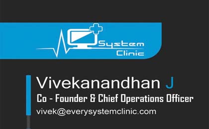 Personal Card | Every Media Works | Every System Clinic | Vivekanandhan J