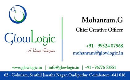 Business Card | Every Media Works | GlowLogic | Mohanram Gandhi