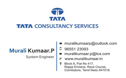 Business Card | Every Media Works | Murali Kumaar | TCS